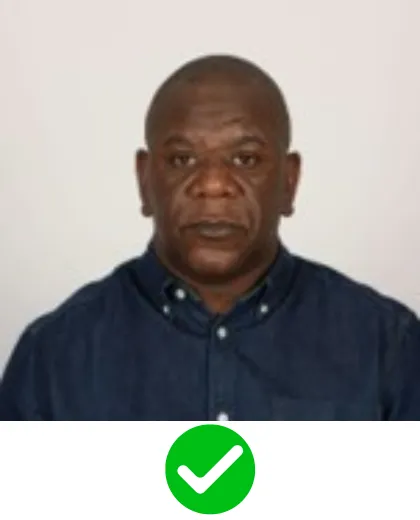 UK ETA Foto akzeptiert — gleichmäßige Beleuchtung